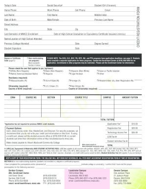 Mount Wachusett Community College Registration Form