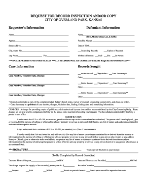 Request for Record Inspection and Copy