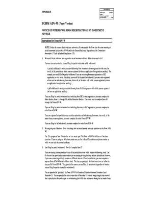 Form ADV-W Withdrawal Notice