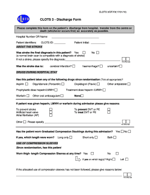 CLOTS 3 Discharge Form
