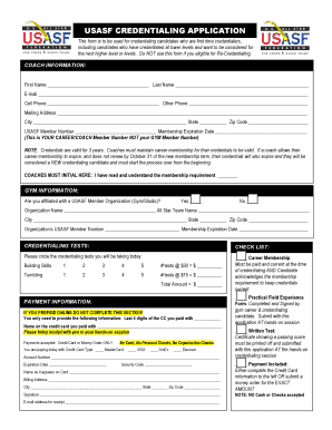 USASF Credentialing Application