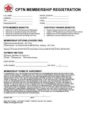 CPTN Membership Registration Form