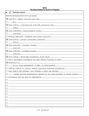 2015 Tax Organizer
