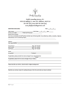 Adult Client Information Form