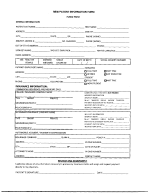 New Patient Information Form