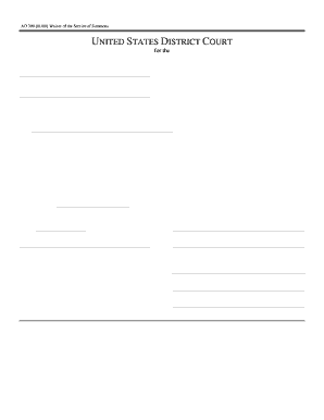 US Federal Waiver of Service of Summons