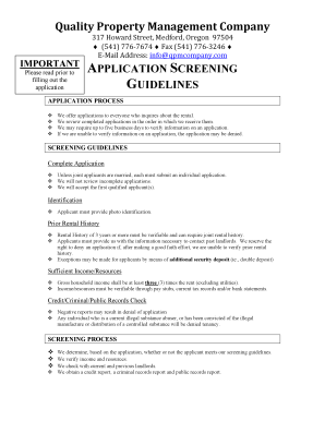 Rental Application Form