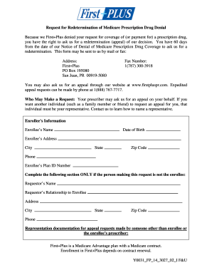 Request for Redetermination of Medicare Prescription Drug Denial