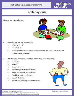 Epilepsy Awareness Quiz for Schools