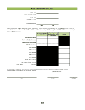 Tire Inventory Reporting Form