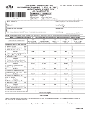 Hawaii Monthly Liquid Fuel Tax Return