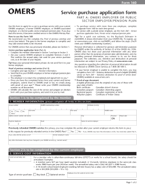 OMERS Service Purchase Application Form 160