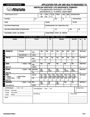 Application for Life and Health Insurance