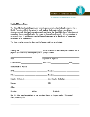 Medical History Form