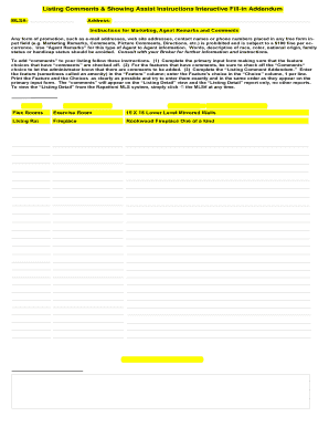Real Estate Listing Comment Addendum