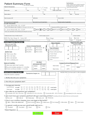 Patient Summary Form