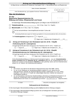 Antrag auf Altersteilzeitbeschäftigung