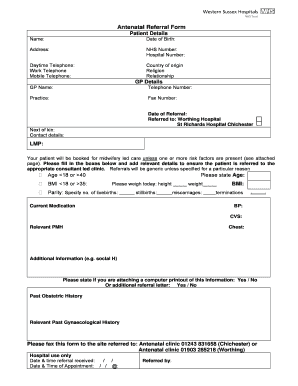 Antenatal Referral Form