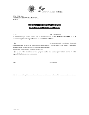 Declaração - Assistência a Familiares