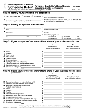 Illinois Schedule K-1-P Form