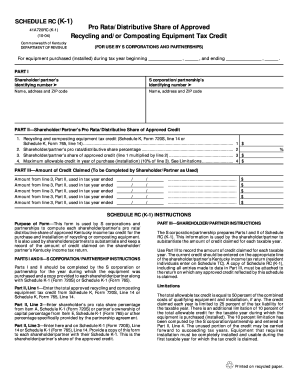 Kentucky Recycling Equipment Tax Credit Form