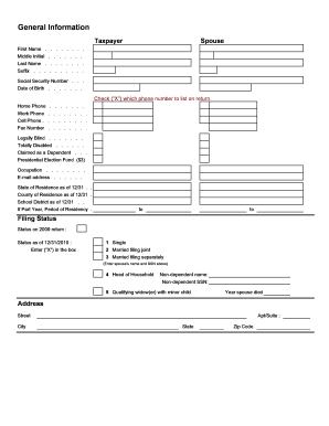 2010 US Federal Tax Return Organizer
