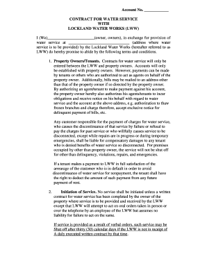 Contract for Water Service