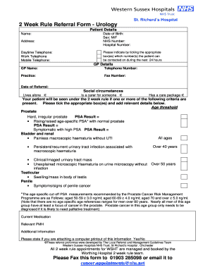 2 Week Rule Referral Form - Urology