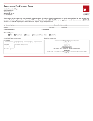 Application Fee Payment Form