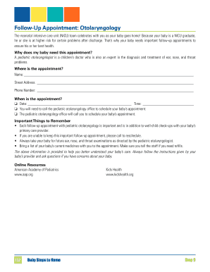 Follow-Up Appointment for NICU Graduates