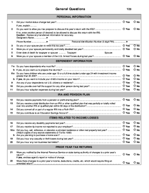 US Federal Tax Organizer Form