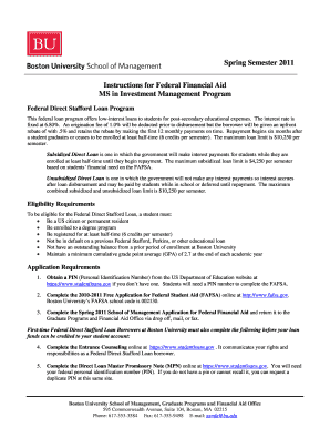 Federal Direct Stafford Loan Application