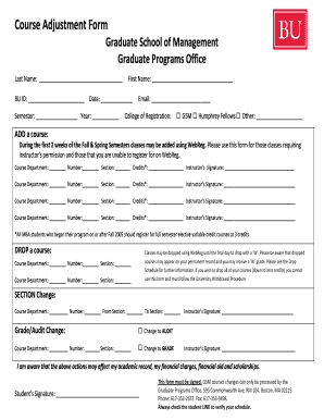 Course Adjustment Form