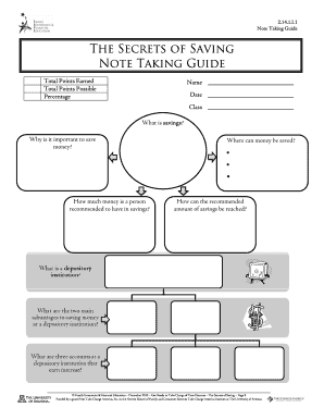 Note Taking Guide on Saving