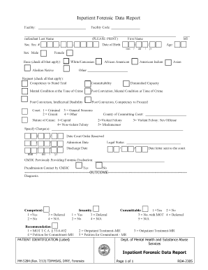 Inpatient Forensic Data Report