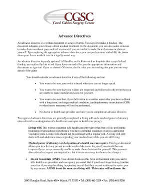 Florida Advance Directive Form
