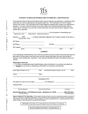 Consent to Release Information to Primary Care Physician