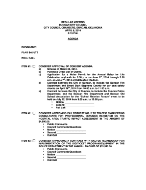 Duncan City Council Meeting Agenda