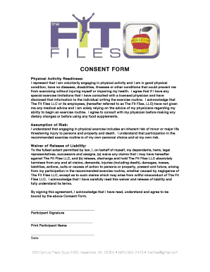 Physical Activity Consent Form