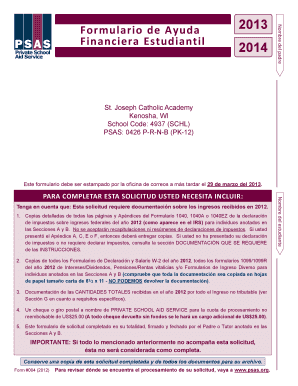 Formulario de Ayuda Financiera Estudiantil