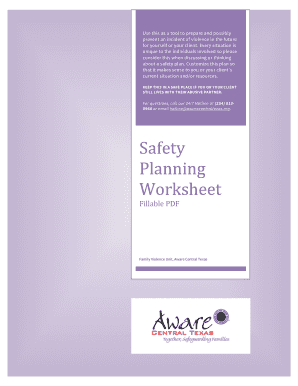 Safety Planning Worksheet for Domestic Violence
