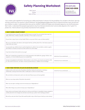 Safety Planning Worksheet
