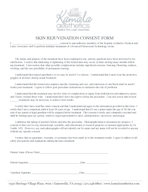 Skin Rejuvenation Consent Form