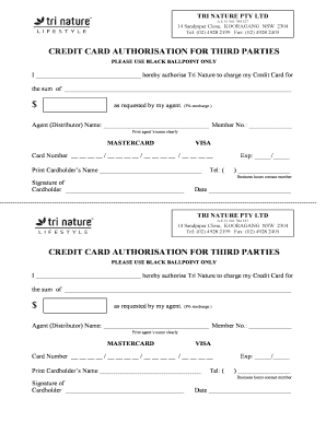 Credit Card Authorization for Third Parties