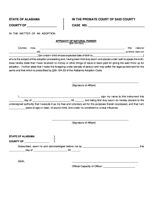 Counter affidavit sample - IN THE MATTER OF AN ADOPTION