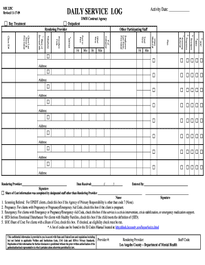 Medi-Cal Daily Service Log
