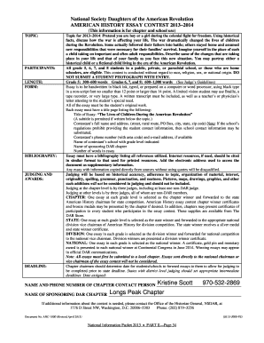 American History Essay Contest 2013-2014