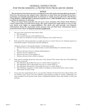 Kansas Protection from Abuse Order