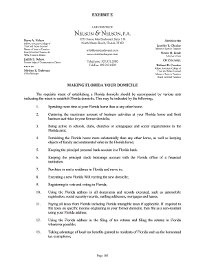 Florida Declaration of Domicile
