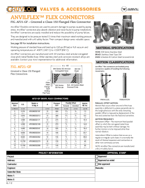 AnvilFlex Flex Connector Specifications